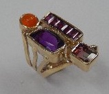 fire opal ameth pink and bi color tourmalines 3 sm