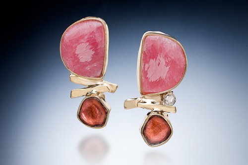Earring Pink and diamond
